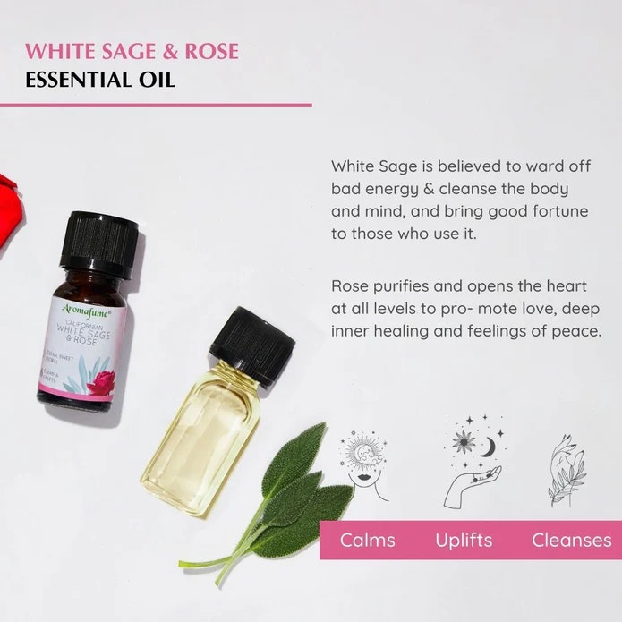 Aromafume - White Sage & Rose, Eterisk olja Aromaterapi