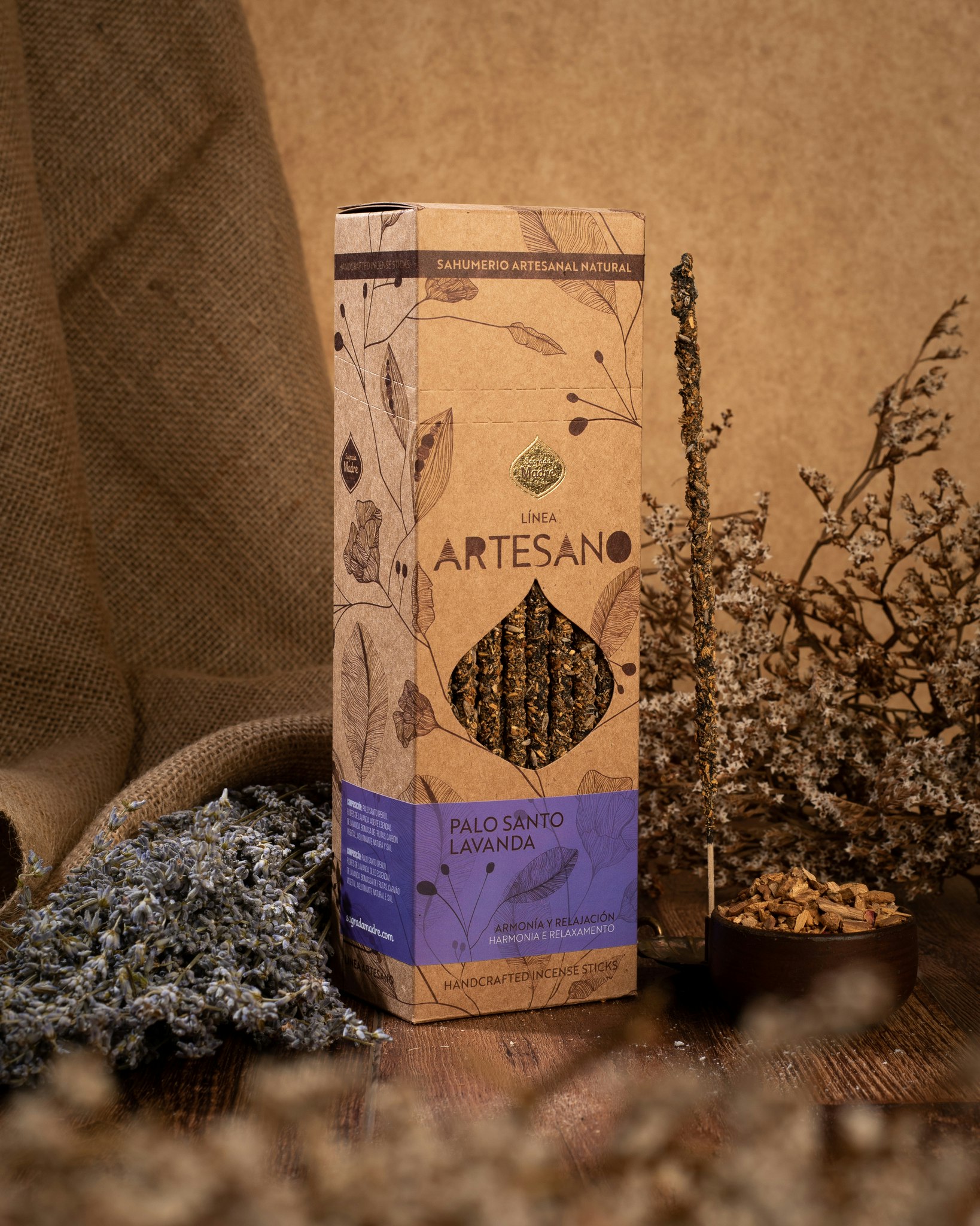 Sagrada Madre Artesano x 1 line - Palo Santo med Lavendel, rökelsepinne styckvis