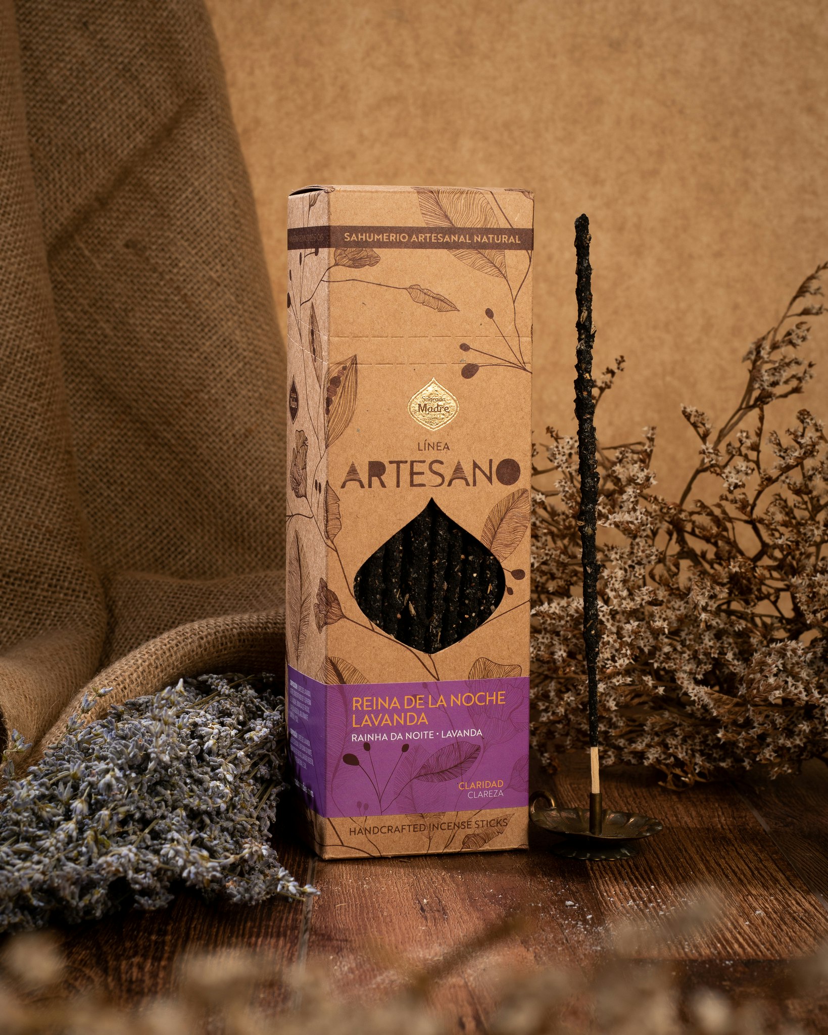 Sagrada Madre Artesano x 1 line - Nattens Drottning - Tulpan & Lavendel, rökelsepinne styckvis