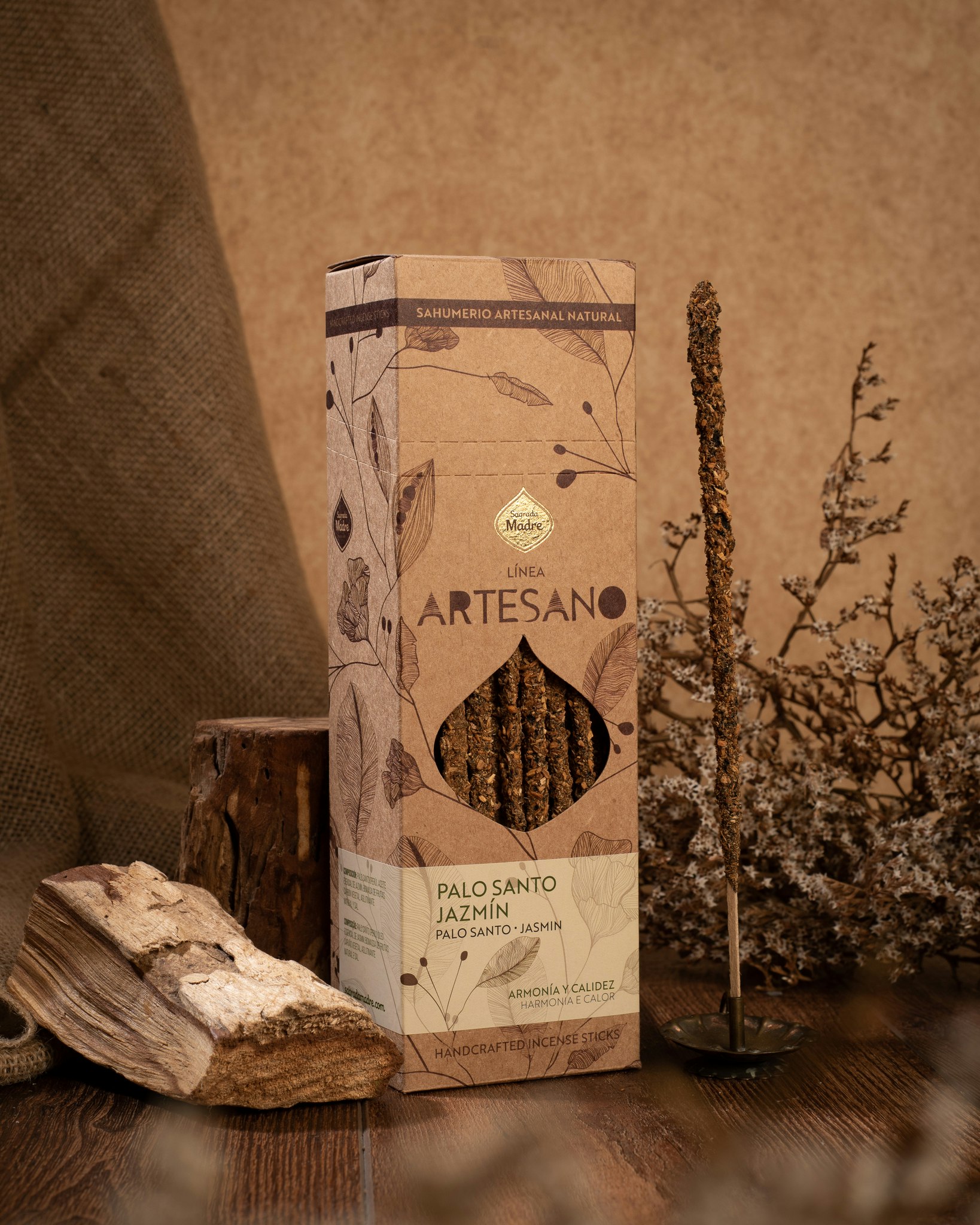 Sagrada Madre Artesano x 1 line - Palo Santo med Jasmin, rökelsepinne styckvis