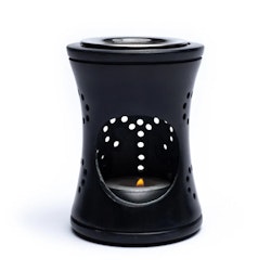 Smudge & Aromalampa, diffuser svart täljsten med mönster