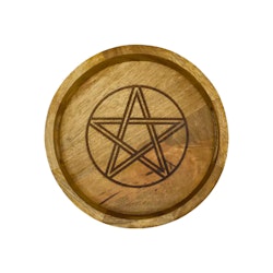 Stor bricka med handtag i trä, Pentagram