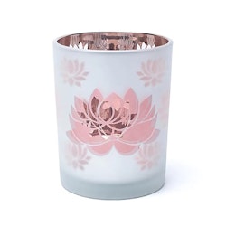 Ljuslykta stor frostat glas, Rosa Lotus
