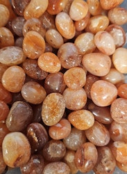 Karneol, trumlade -75% fynd sprickor (se bild!)