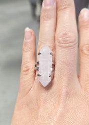 Rosenkvarts spets, ring -30% fynd utgående/ljusa
