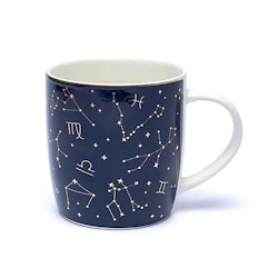 Mugg, Zodiac Constellations blå med guld stjärntecken