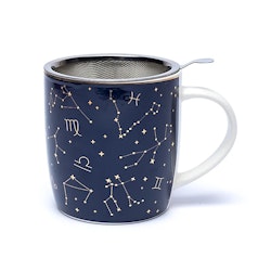 Mugg, Zodiac Constellations blå med guld stjärntecken