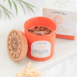 Capricorn (Stenbocken) - Sandalwood & Jasmine, Zodiac doftljus med Tigeröga 21h