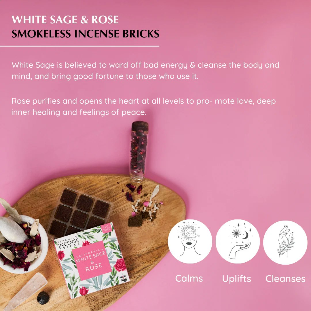 Aromafume - White Sage & Rose, rökelsebrickor