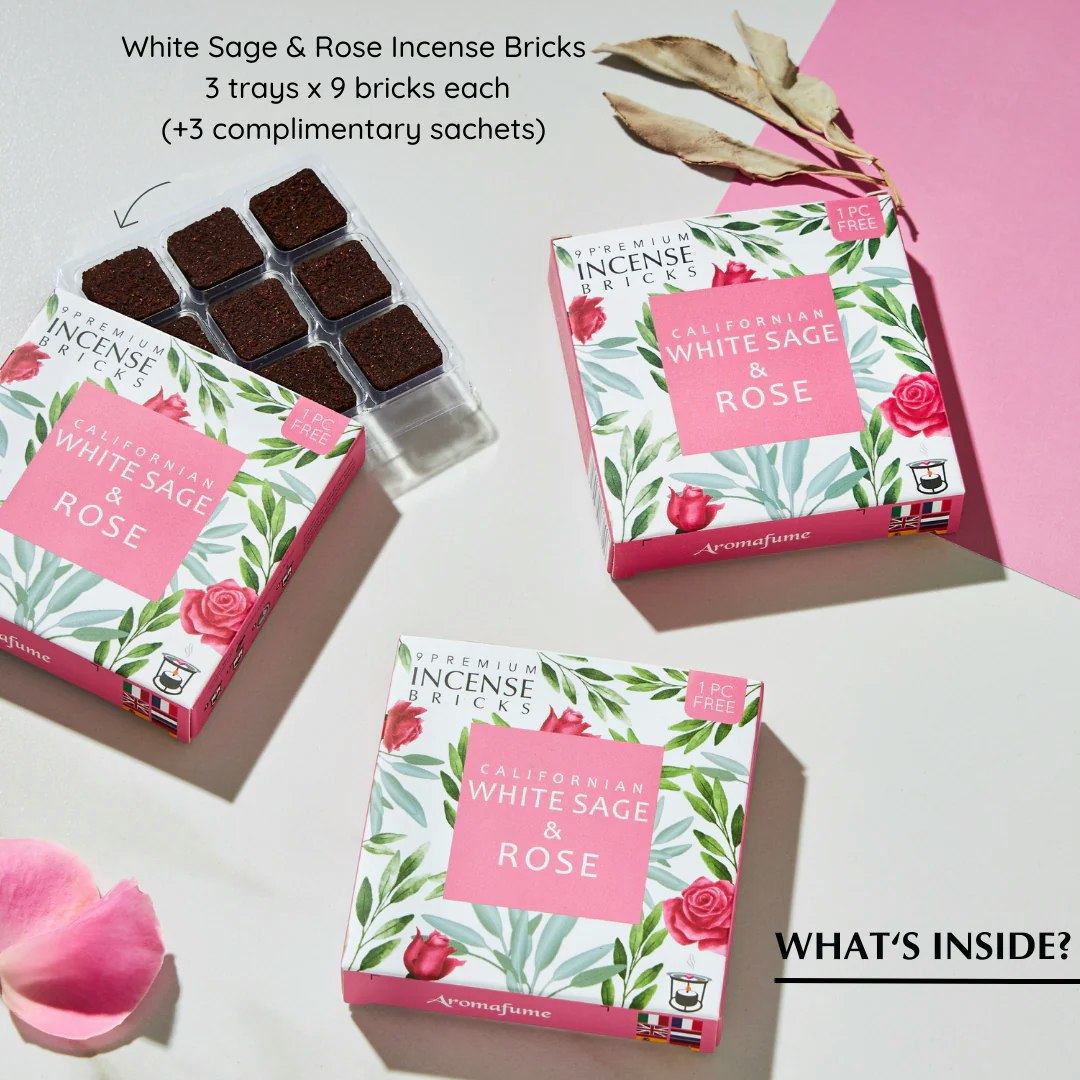 Aromafume - White Sage & Rose, rökelsebrickor