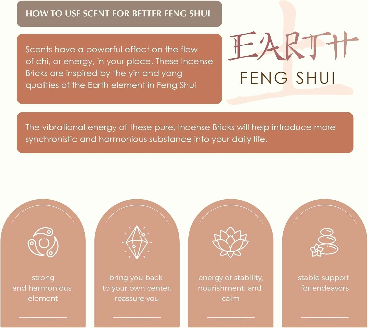 Aromafume - Feng shui Earth, rökelsebrickor