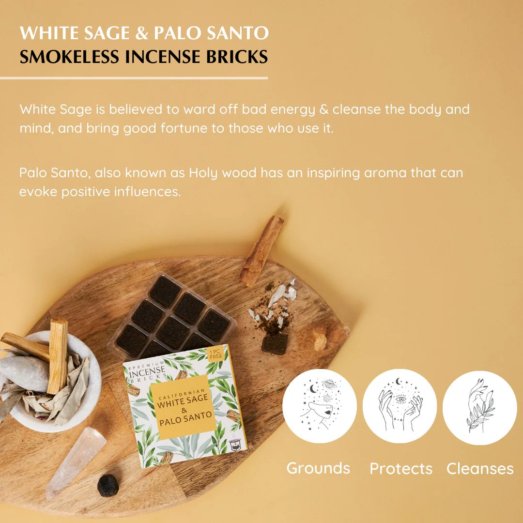 Aromafume - White Sage & Palo Santo, rökelsebrickor