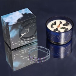 Ancient Wisdom - Zodiac Sagittarius (Skytten), doftljus kit med Pyrit & kristallarmband