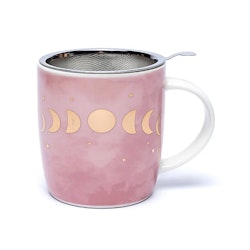 Mugg, rosa med guld Månfaser