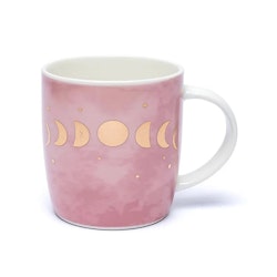 Mugg, rosa med guld Månfaser
