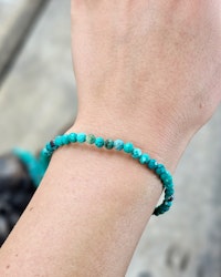 Äkta Turkos extra, armband 4mm facetterade pärlor