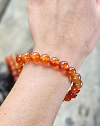 Karneol, armband 10mm runda pärlor