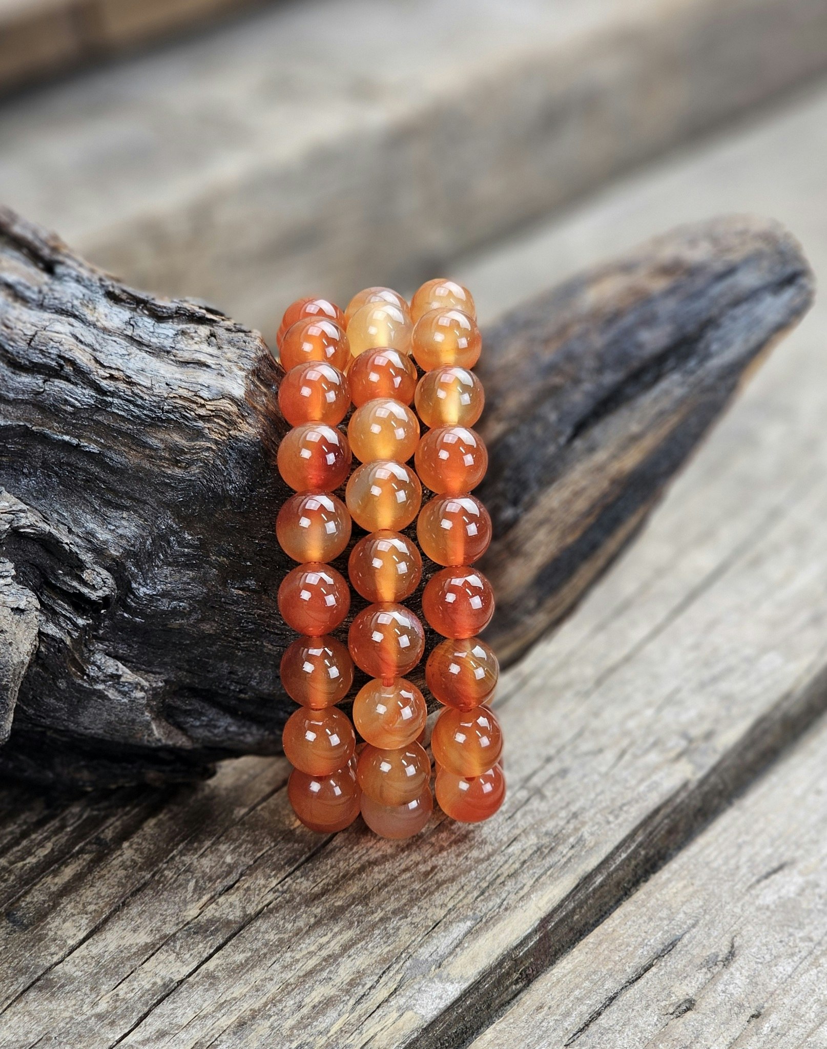Karneol, armband 10mm runda pärlor