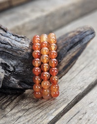 Karneol, armband 10mm runda pärlor