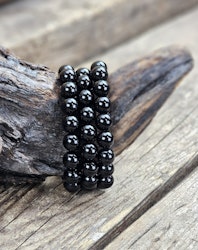 Svart Obsidian, armband 10mm runda pärlor