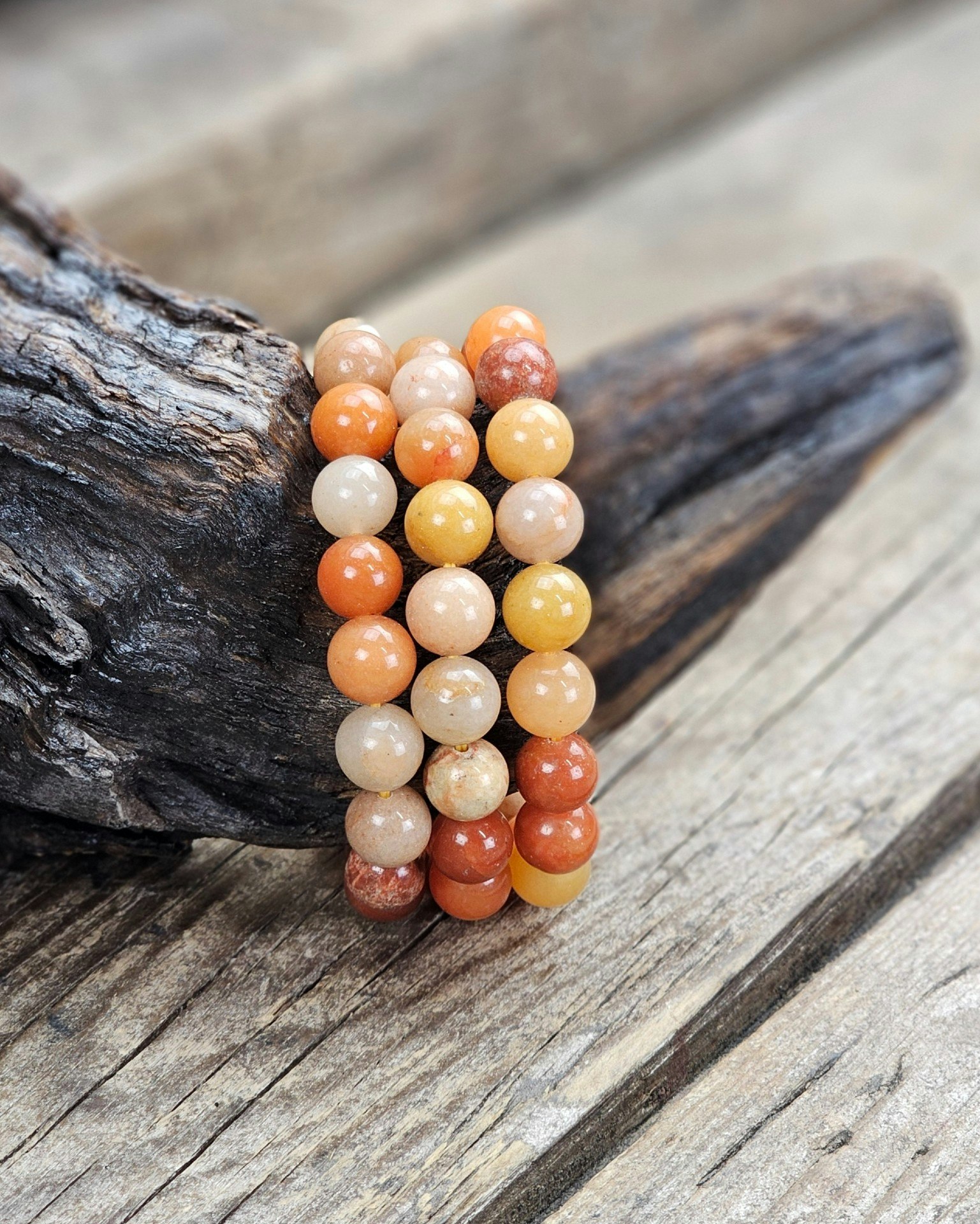 Orange Aventurin, armband 10mm runda pärlor