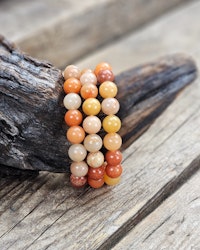 Orange Aventurin, armband 10mm runda pärlor