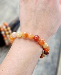 Orange Aventurin, armband 10mm runda pärlor