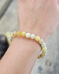 Gul Opal, armband 8mm runda pärlor