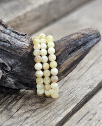 Gul Opal, armband 8mm runda pärlor