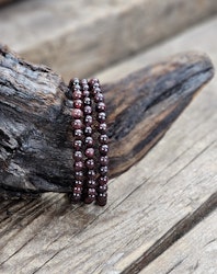 Granat, armband 6mm runda pärlor