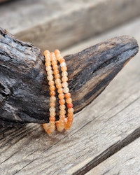 Orange Aventurin, armband 4mm runda pärlor