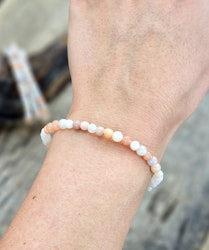 Pastell Aventurin, armband 4mm runda pärlor