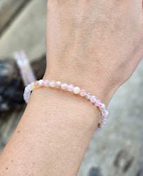 Blomsteragat, armband 4mm runda pärlor