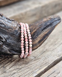 Rodokrosit, armband 4mm runda pärlor