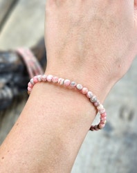 Rodokrosit, armband 4mm runda pärlor