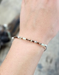 Krysopras, armband 3mm facetterade pärlor macramé