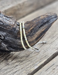 Gul Opal, armband 3mm facetterade pärlor macramé