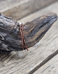 Granat, armband 3mm facetterade pärlor macramé