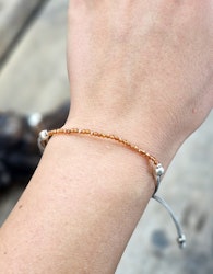 Spessartin Granat, armband 3mm facetterade pärlor macramé