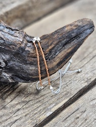 Spessartin Granat, armband 3mm facetterade pärlor macramé