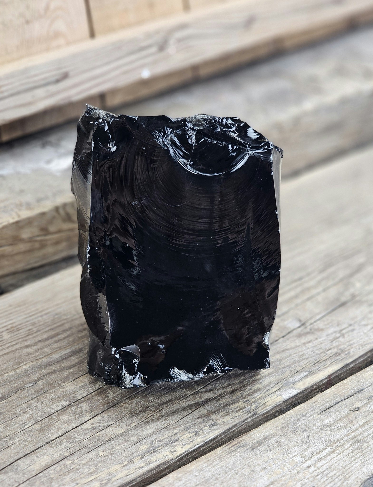 Svart Obsidian rå XL #2