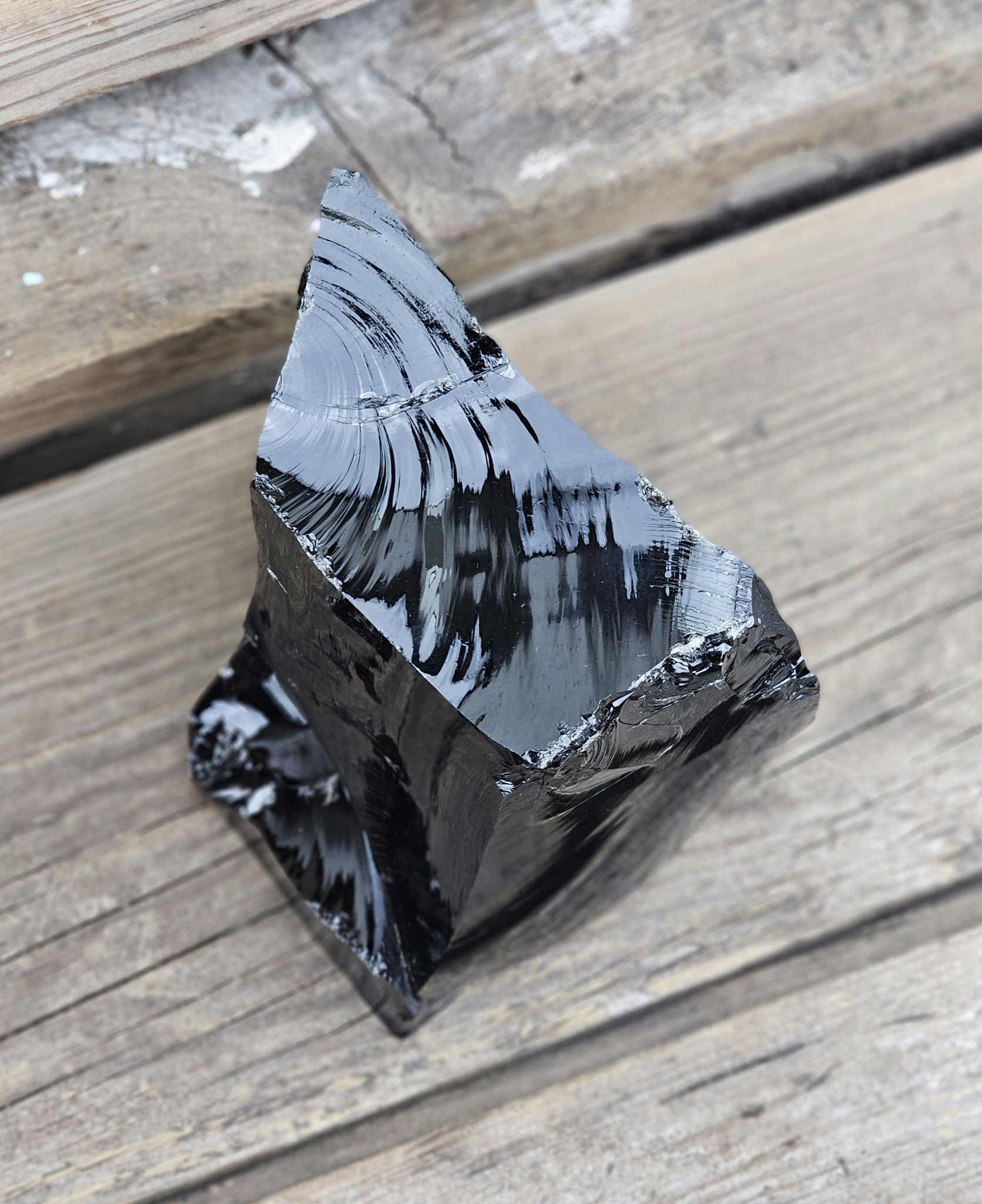 Svart Obsidian rå XL #4