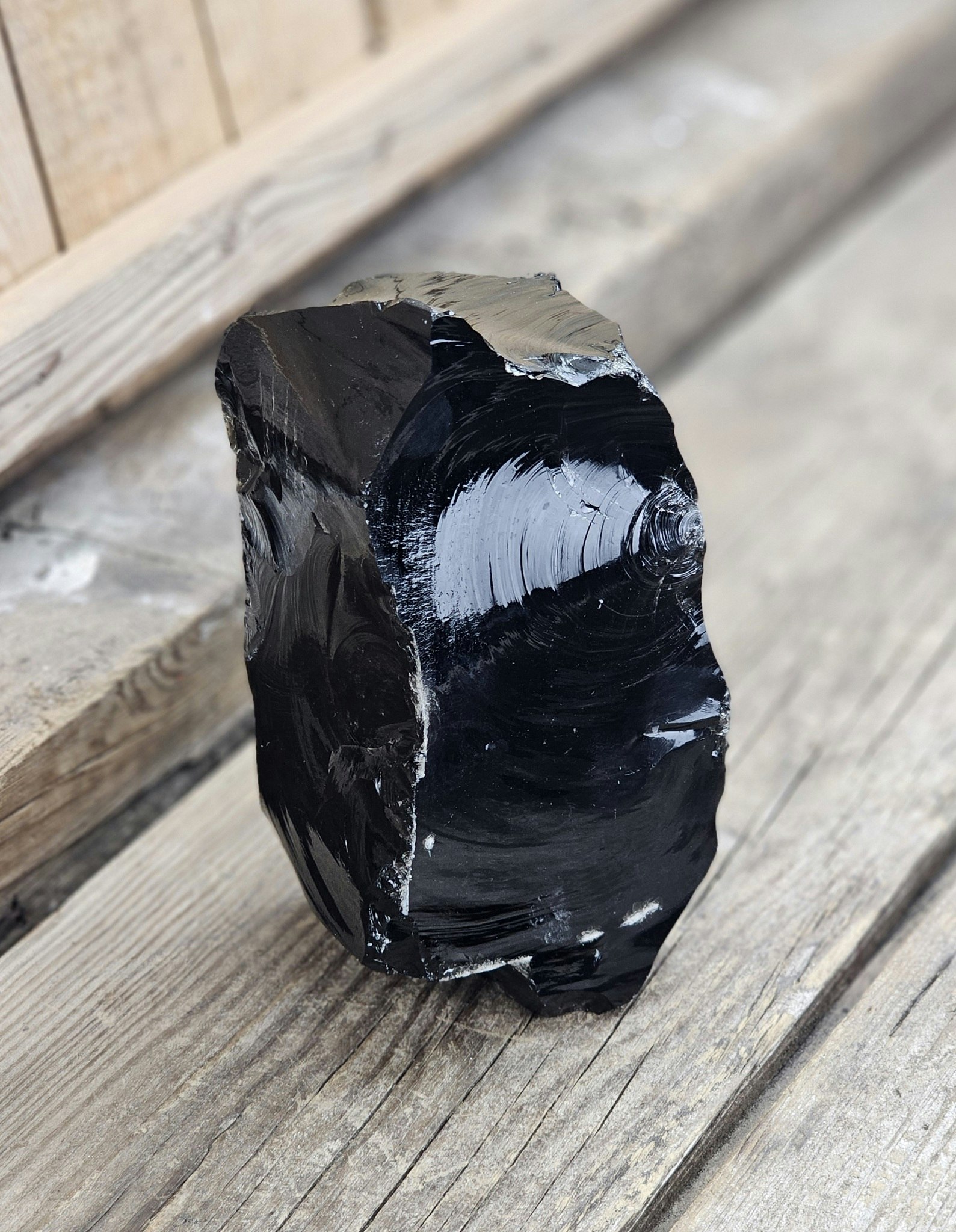 Svart Obsidian rå XL #11