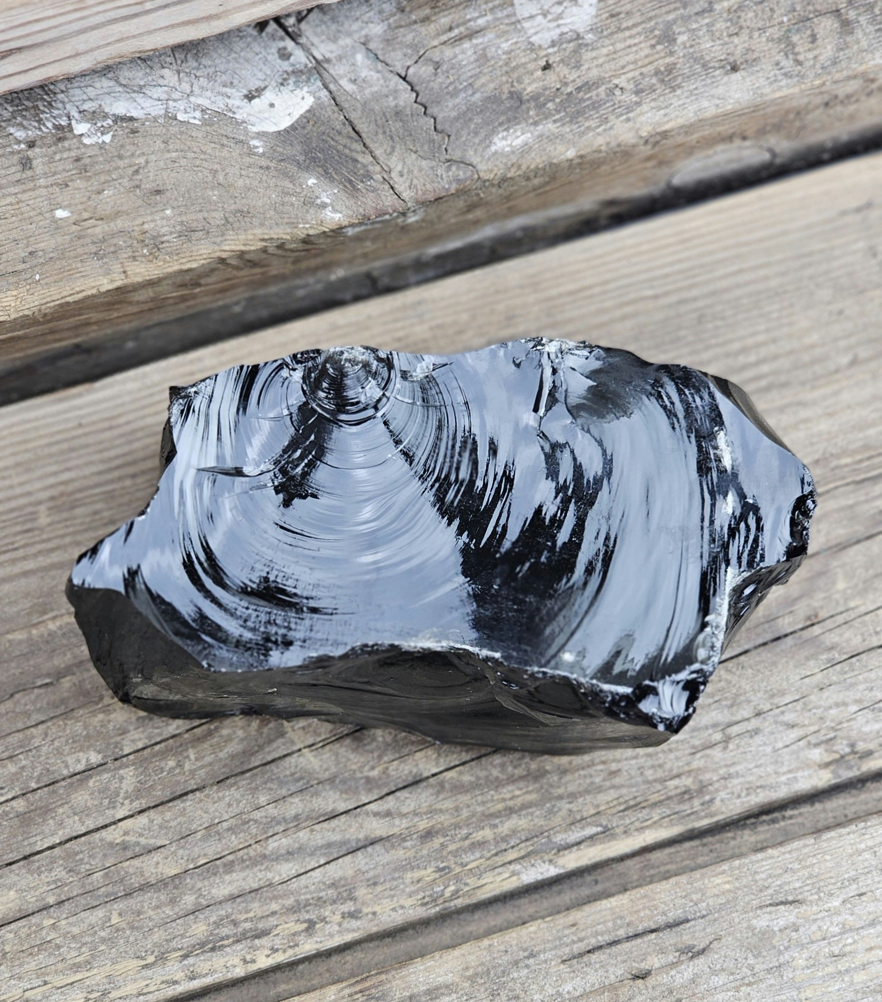 Svart Obsidian rå XL #11