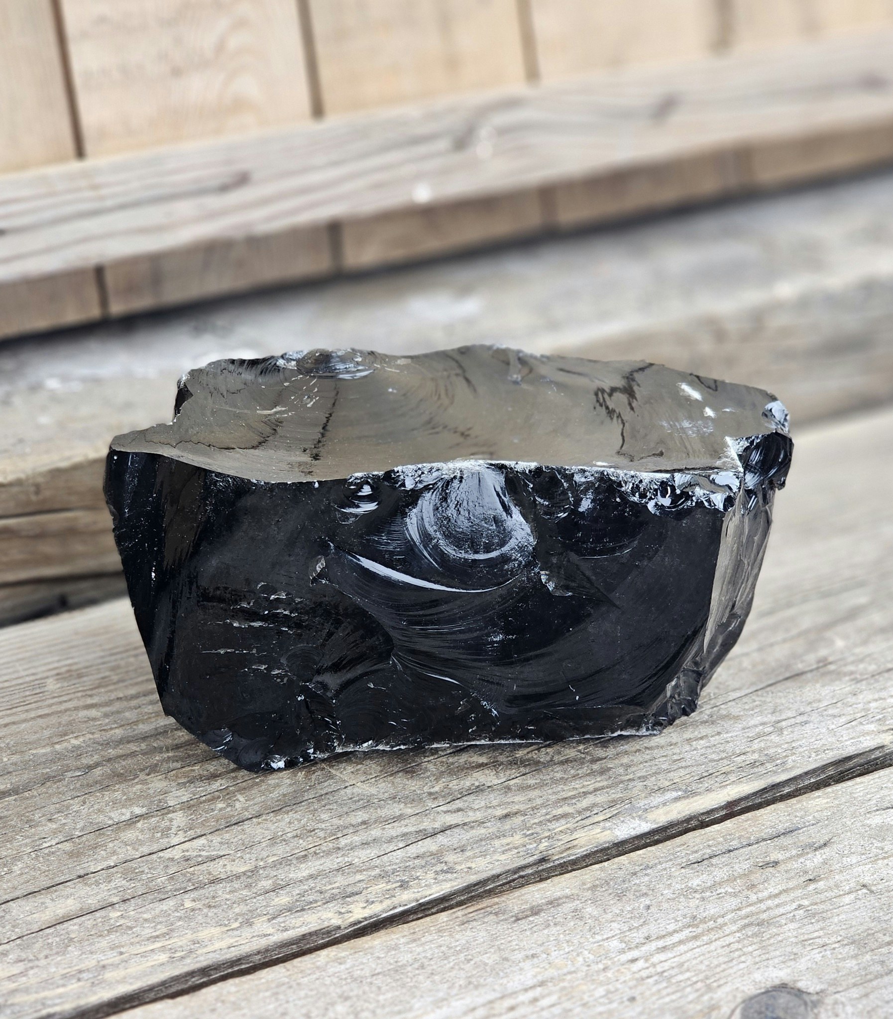 Svart Obsidian rå XL #11