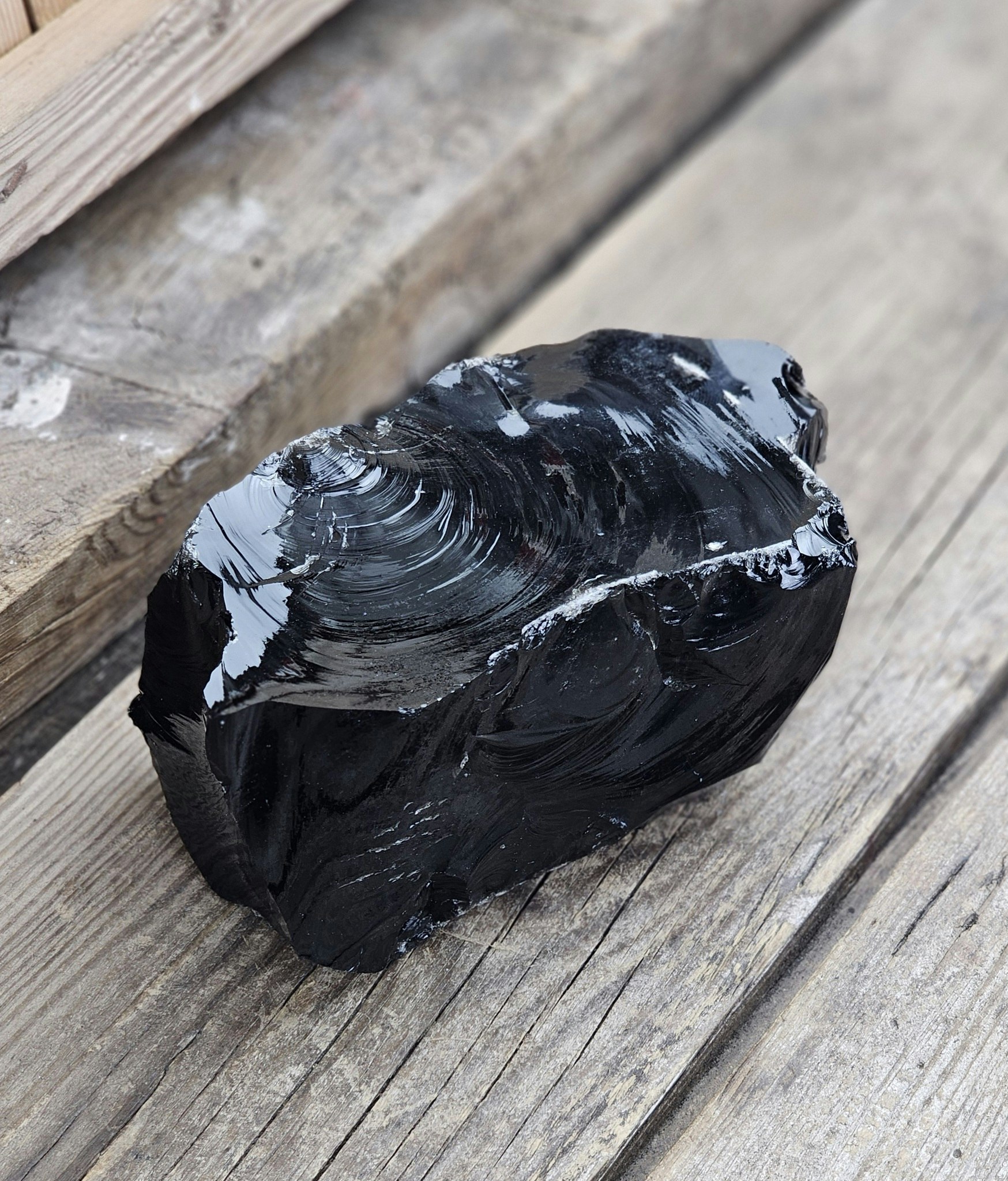 Svart Obsidian rå XL #11