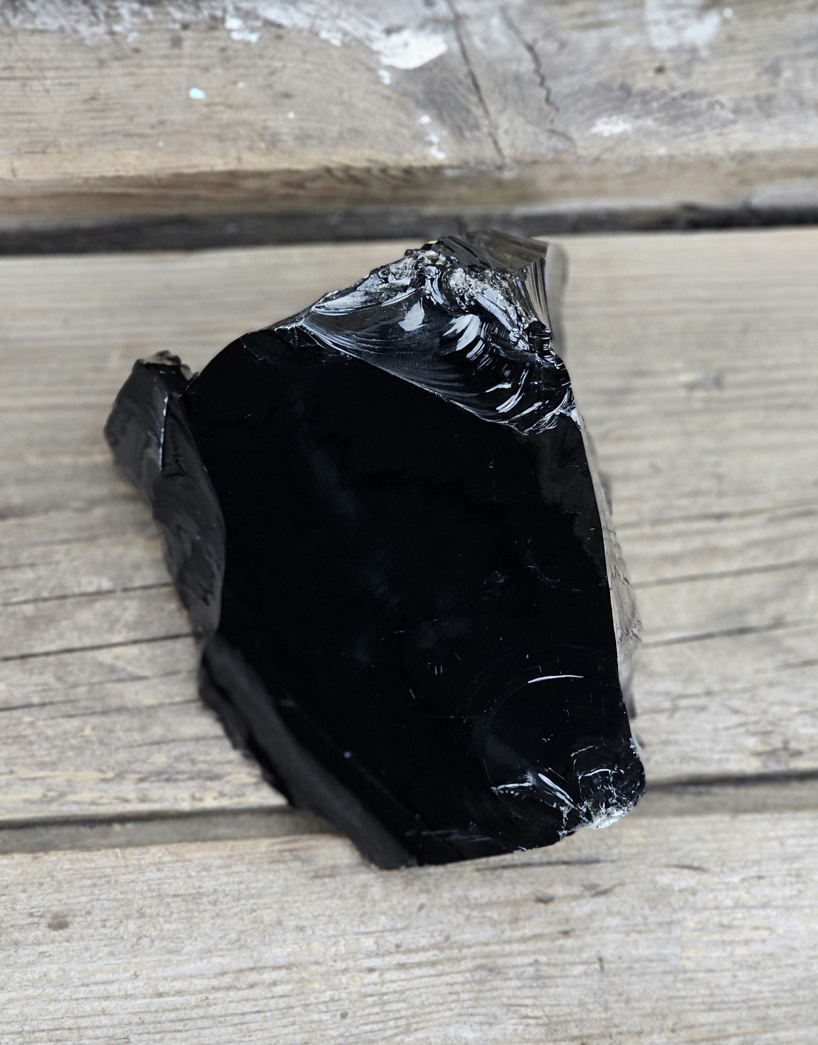 Svart Obsidian rå XL #12