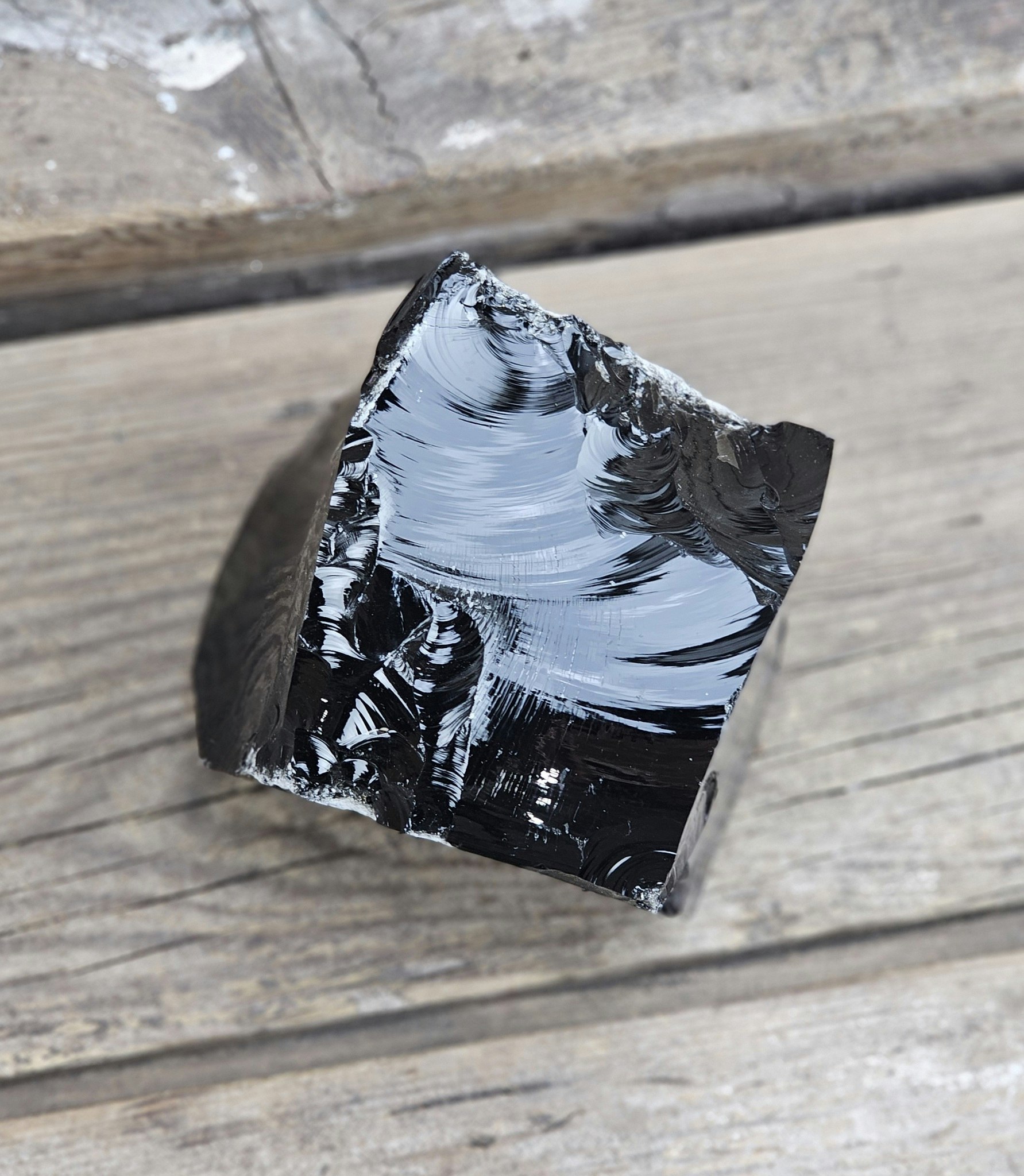 Svart Obsidian rå XL #13