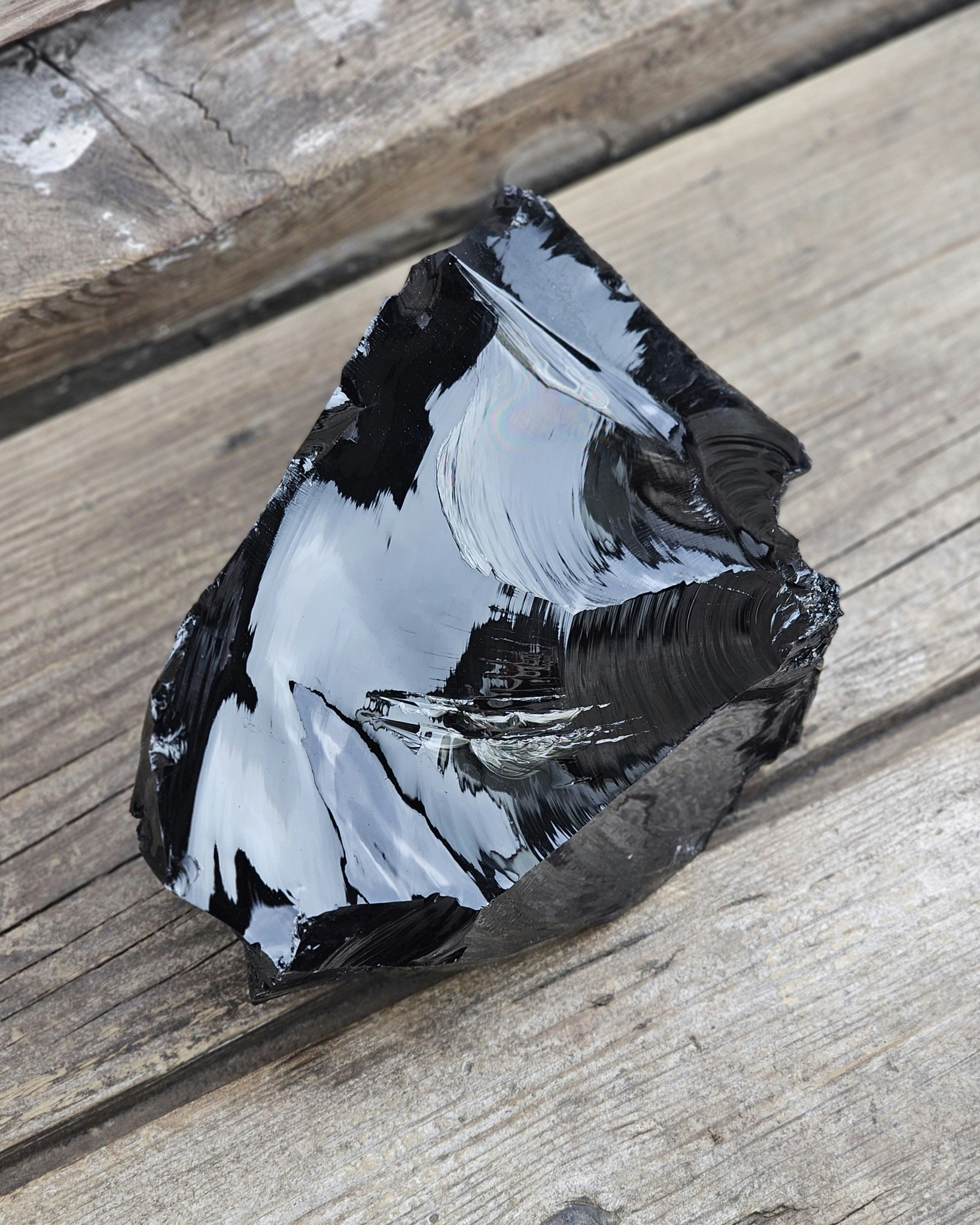 Svart Obsidian rå XL #14