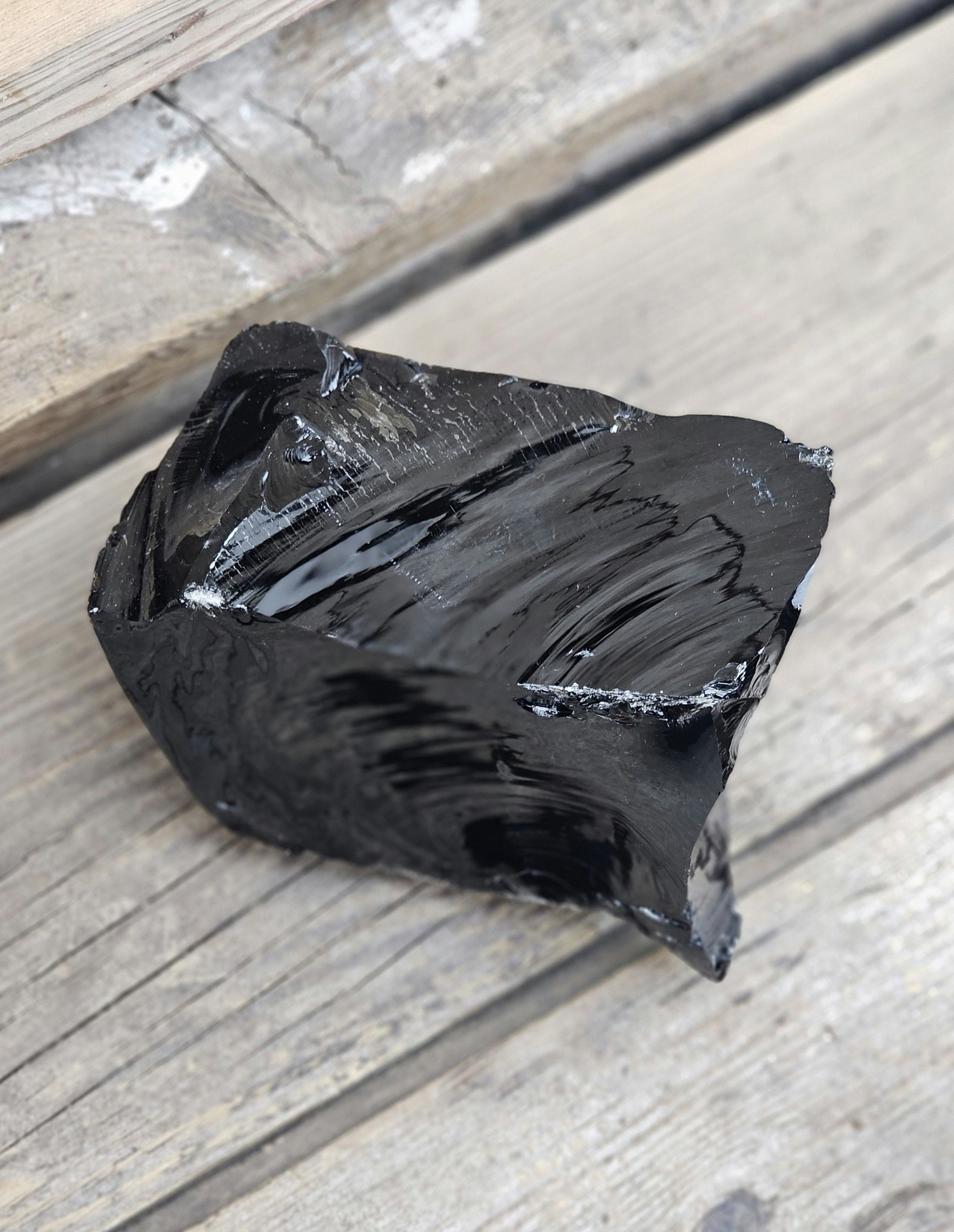 Svart Obsidian rå XL #16